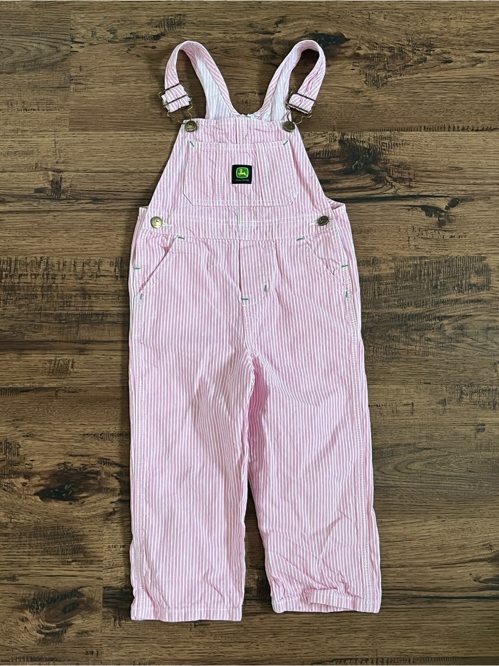 John Deere Toddler Overalls ‘Pink Stripes’ (size 4T)